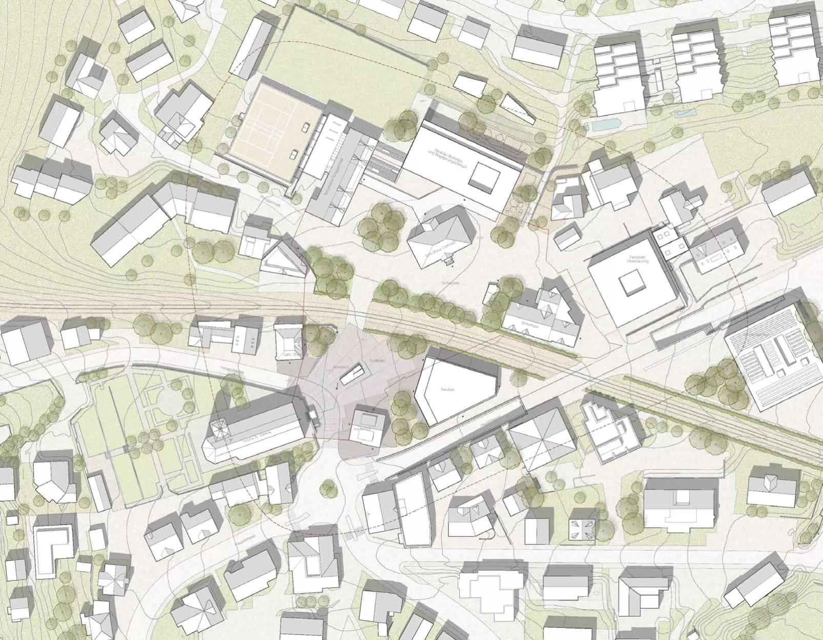 Gestaltung Dorfplatz Wollerau - Situation